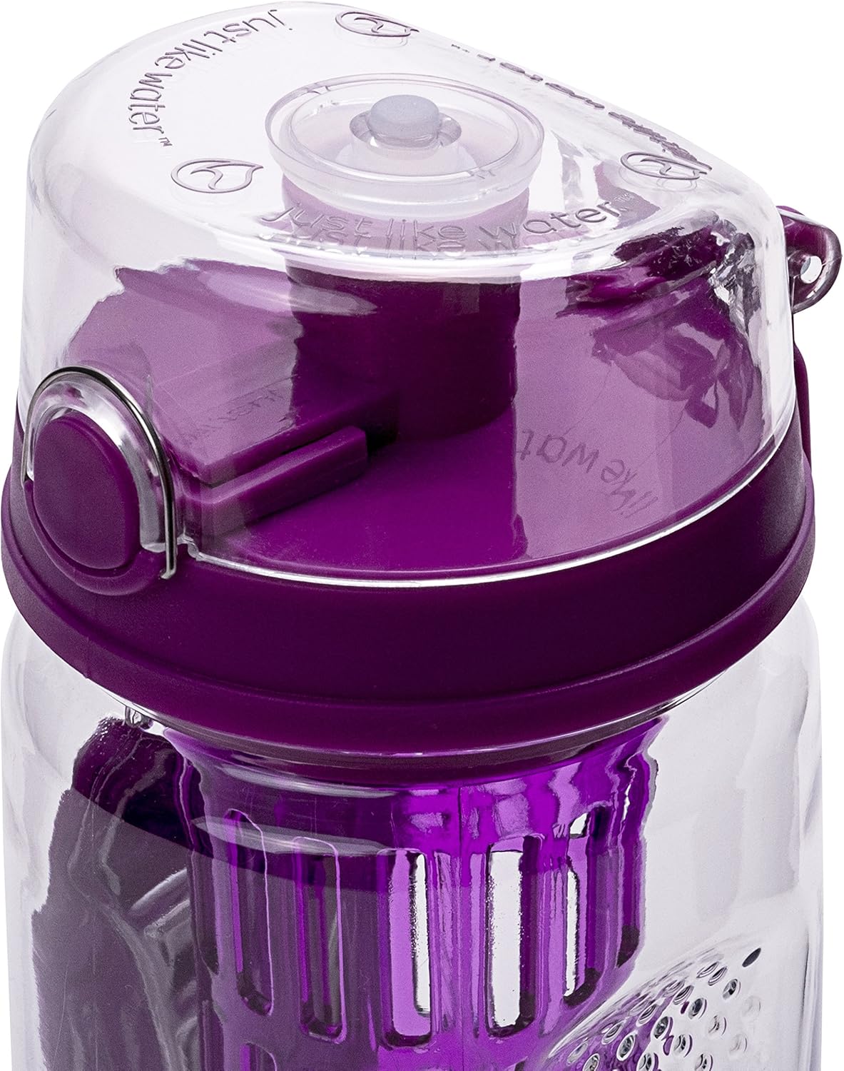 32 oz Hydracy Fruit Infuser Water Bottle with Insulating Sleeve, Time Marker & Infusion Rod - Deep Purple - Includes 27 Fruit Infused Water Recipes eBook