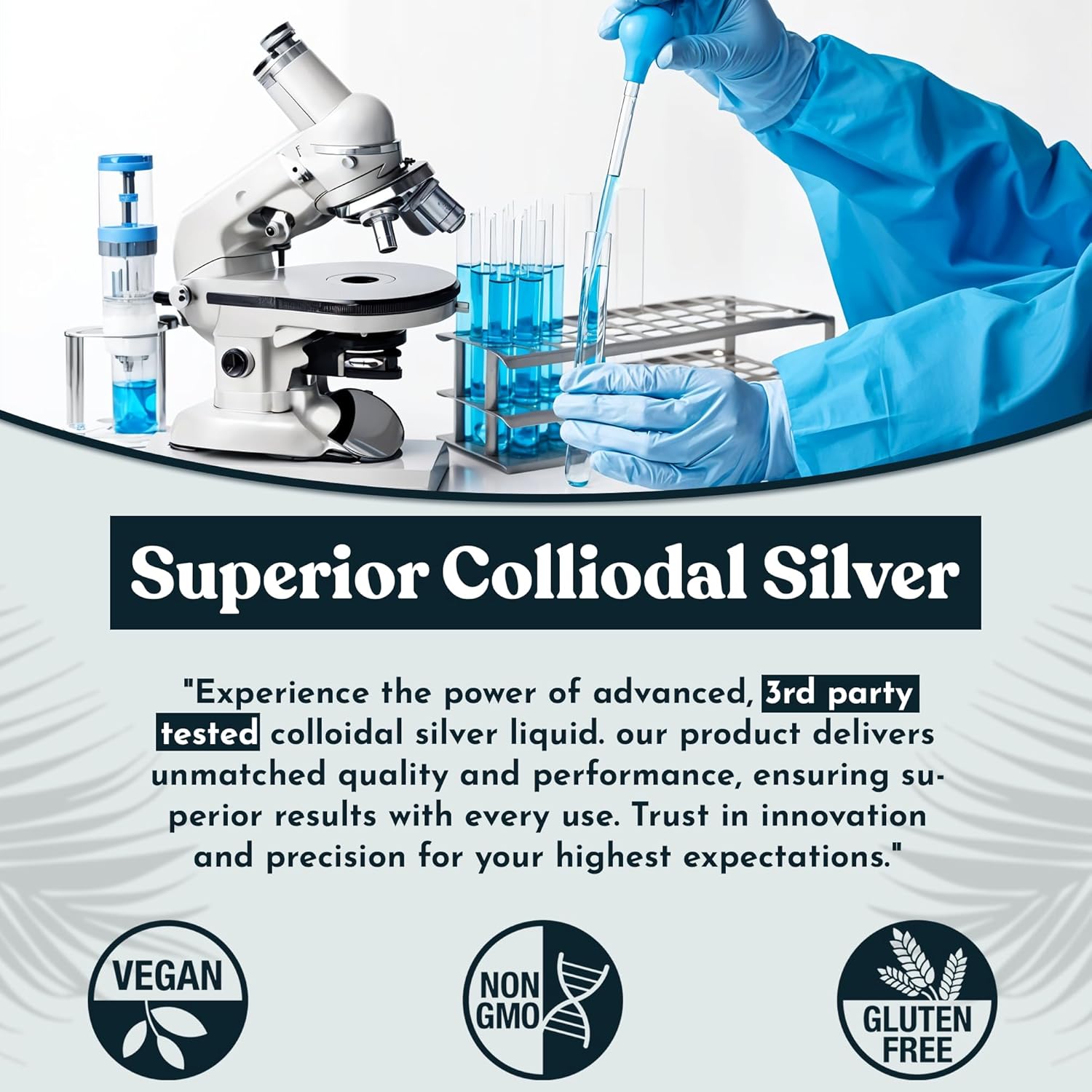32 oz Optivida Health Colloidal Silver Liquid - Silver Hydrosol Immune Support Supplement - 10 PPM Silver Colloidal Liquid for Immune System