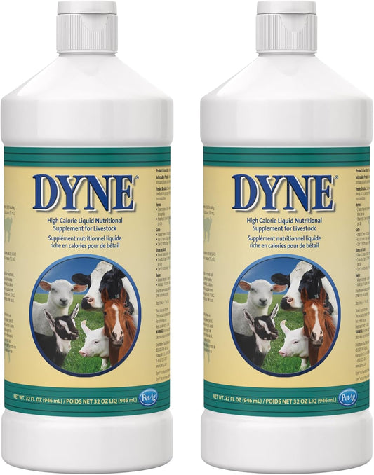 32 oz PetAg Dyne High Calorie Liquid Nutritional Supplement with Added Vitamins - Ideal for Underweight, Stressed, or Recovering Livestock