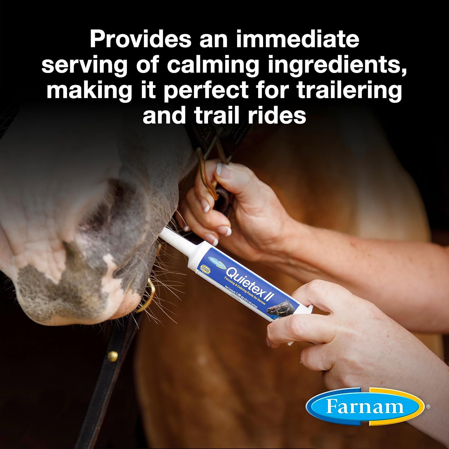 32.5 ml Farnam Quietex II Horse Calming Supplement Paste - Manage Nervous Behavior & Keep Horses Calm in Stressful Situations