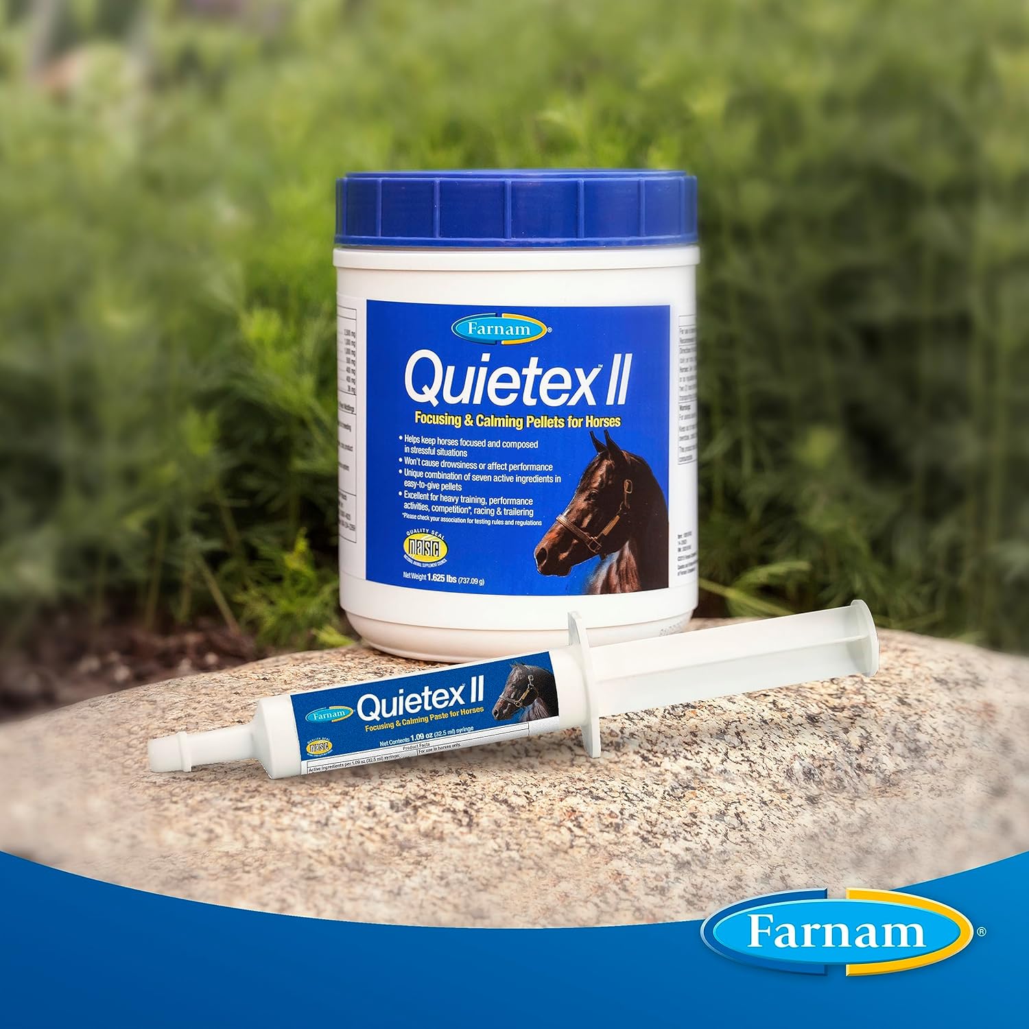 32.5 ml Farnam Quietex II Horse Calming Supplement Paste - Manage Nervous Behavior & Keep Horses Calm in Stressful Situations