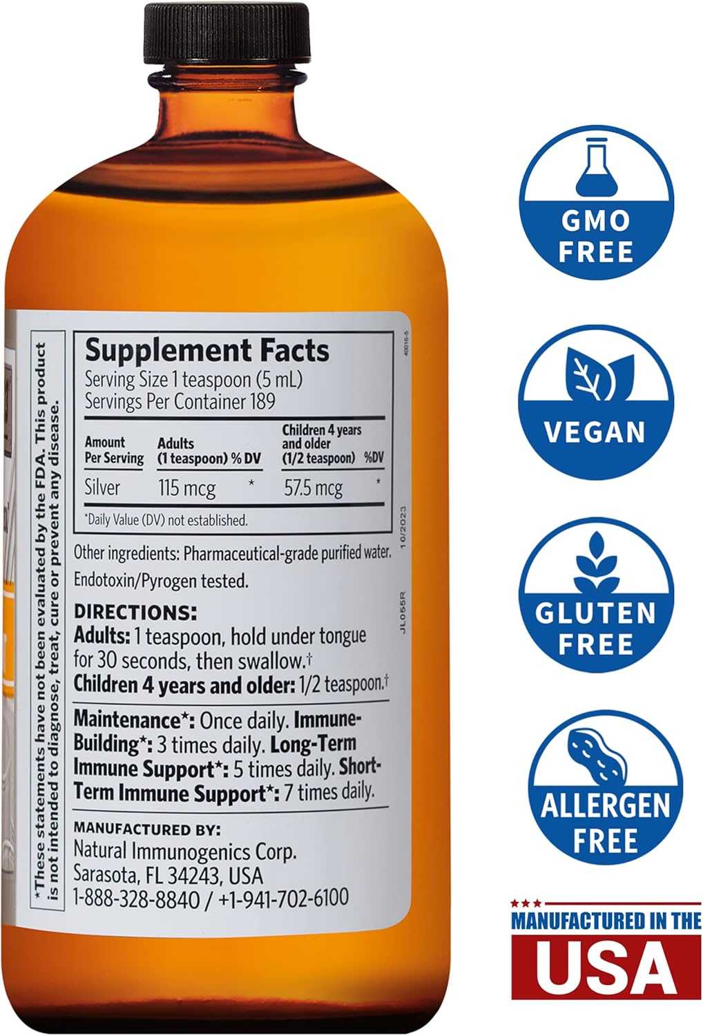 32oz Argentyn 23 Professional Bio-Active Silver Hydrosol - Immune Support - 23ppm Colloidal Silver
