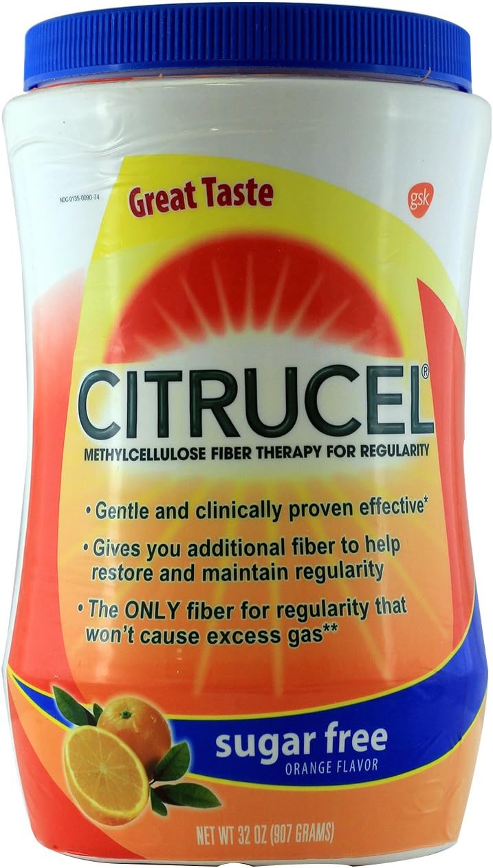32oz Citrucel Methylcellulose Fiber Therapy Orange Flavor for Regularity