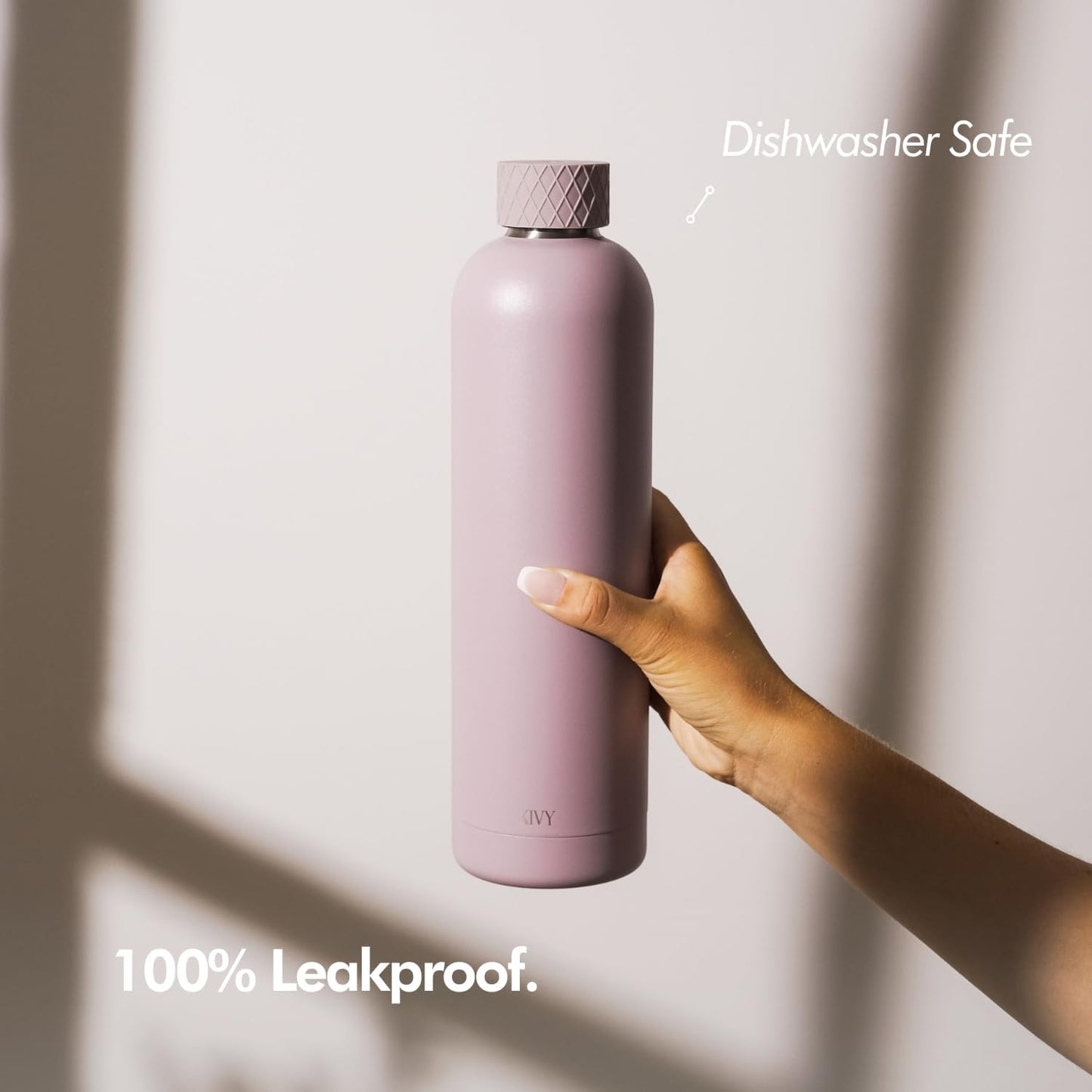 32oz KIVY Stainless Steel Insulated Water Bottle - Leak Proof BPA-Free Metal Bottle for Gym - Slim Design with Screw Top Lid