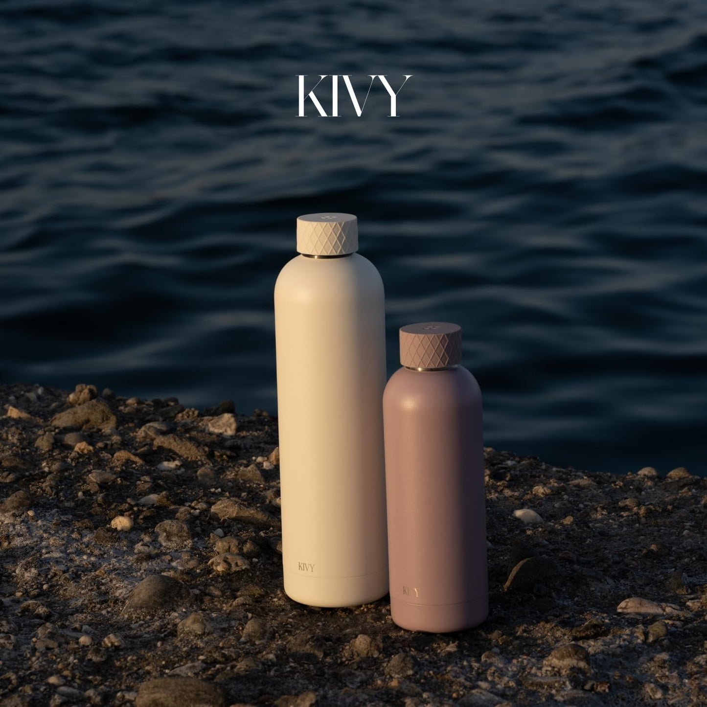 32oz KIVY Stainless Steel Insulated Water Bottle - Leak Proof BPA-Free Metal Bottle for Gym - Slim Design with Screw Top Lid