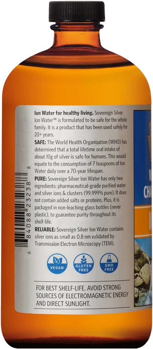 32oz Sovereign Silver Bio-Active Silver Hydrosol Liquid for Immune Support - 10 ppm - Family Size - BoostGo Australia