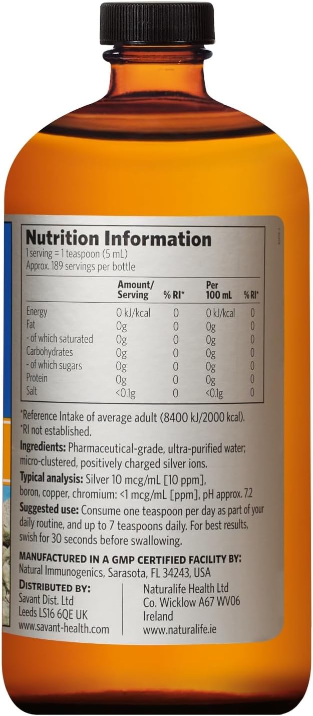 32oz Sovereign Silver Bio-Active Silver Hydrosol Liquid for Immune Support - 10 ppm - Family Size - BoostGo Australia