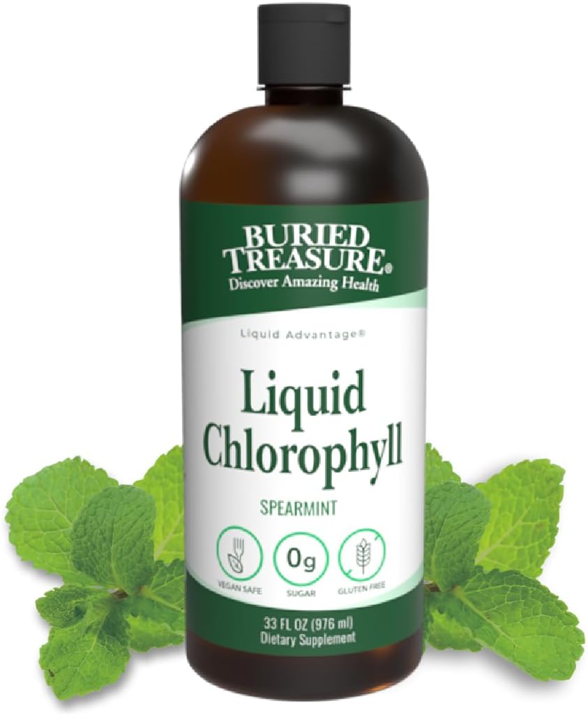 32oz Spearmint Liquid Chlorophyll Dietary Supplement for Intestinal Digestive Support - Vegan, Non-GMO, Alcohol-Free