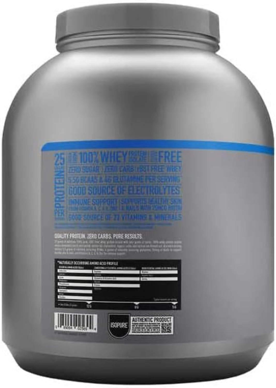 3.4lb Creamy Vanilla Whey Protein Powder - Zero Carbs and High Protein Option