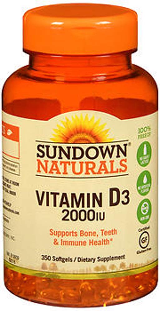 350-Count Sundown Naturals Super Potency Vitamin D3 Softgels - 2000 IU, Value Size