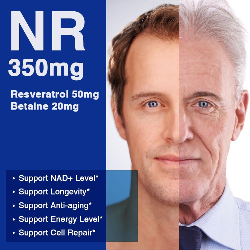 350 mg Lovita NR NAD Supplement with Trans-Resveratrol and Betaine, Boost NAD Plus Levels for Healthy Aging - 30 Vegan Capsules - BoostGo Australia