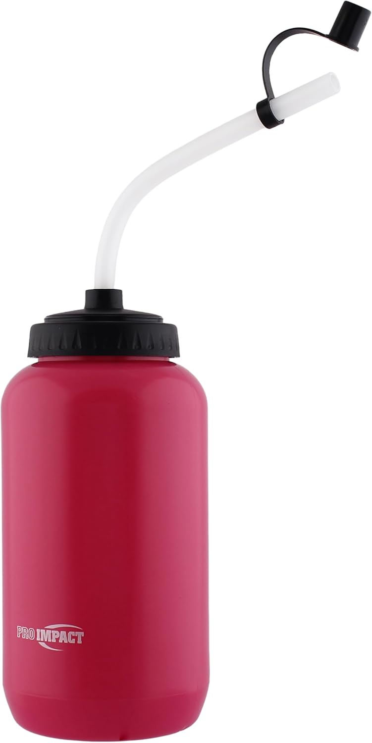 35.5 Oz. Squeezable Water Bottle with Long Straw for Sports Hydration - BPA Free LDPE Plastic - Ideal for Baseball, Hockey, Gym, MMA, Yoga, Boxing, Cycling, Football, Lacrosse