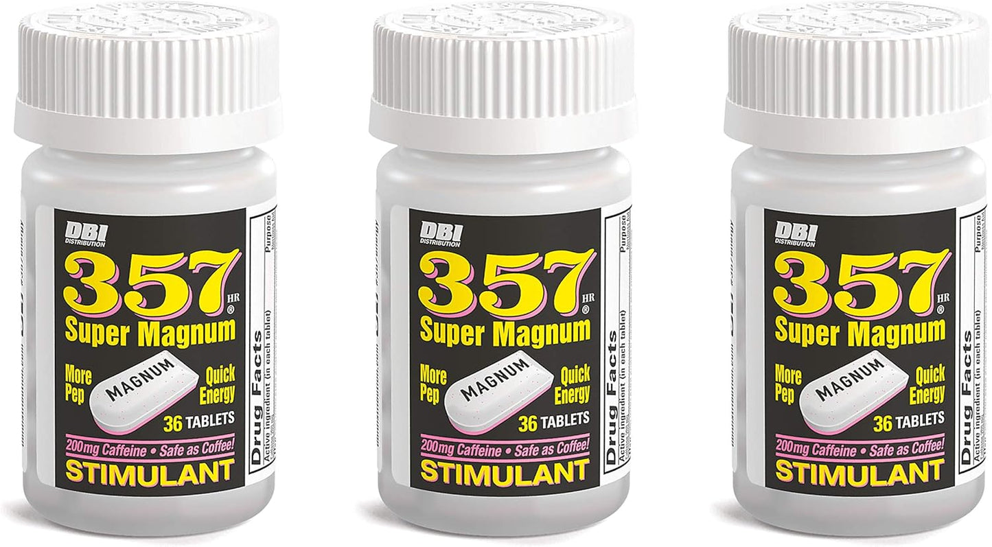 357 HR MAGNUM Super Magnum Stimulant - 3 Pack with 200mg Caffeine