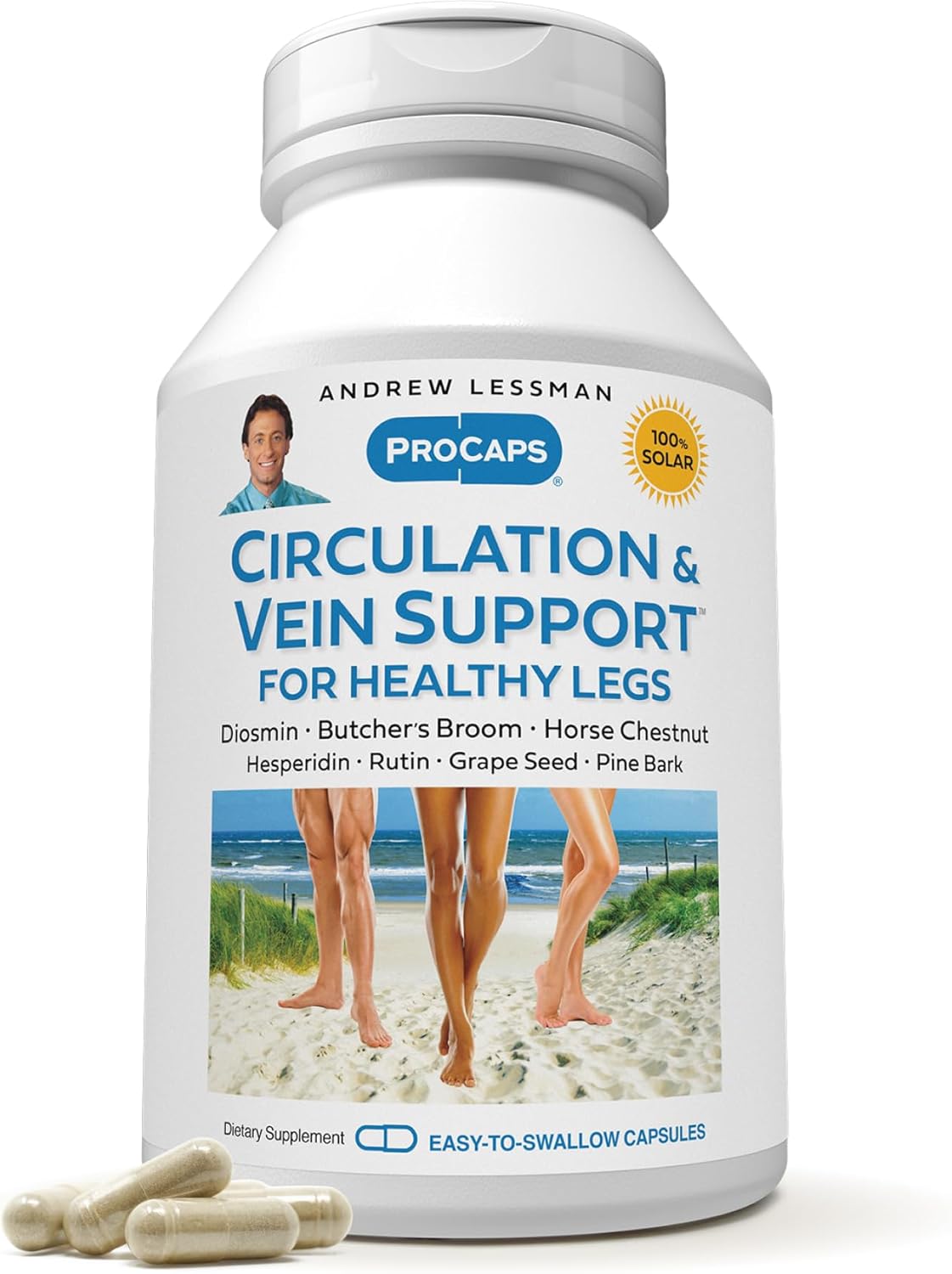 360 Capsules Andrew Lessman Circulation & Vein Support - High Bioactivity Diosmin & Butcher's Broom - Reduces Swelling & Discomfort in Legs - BoostGo Australia