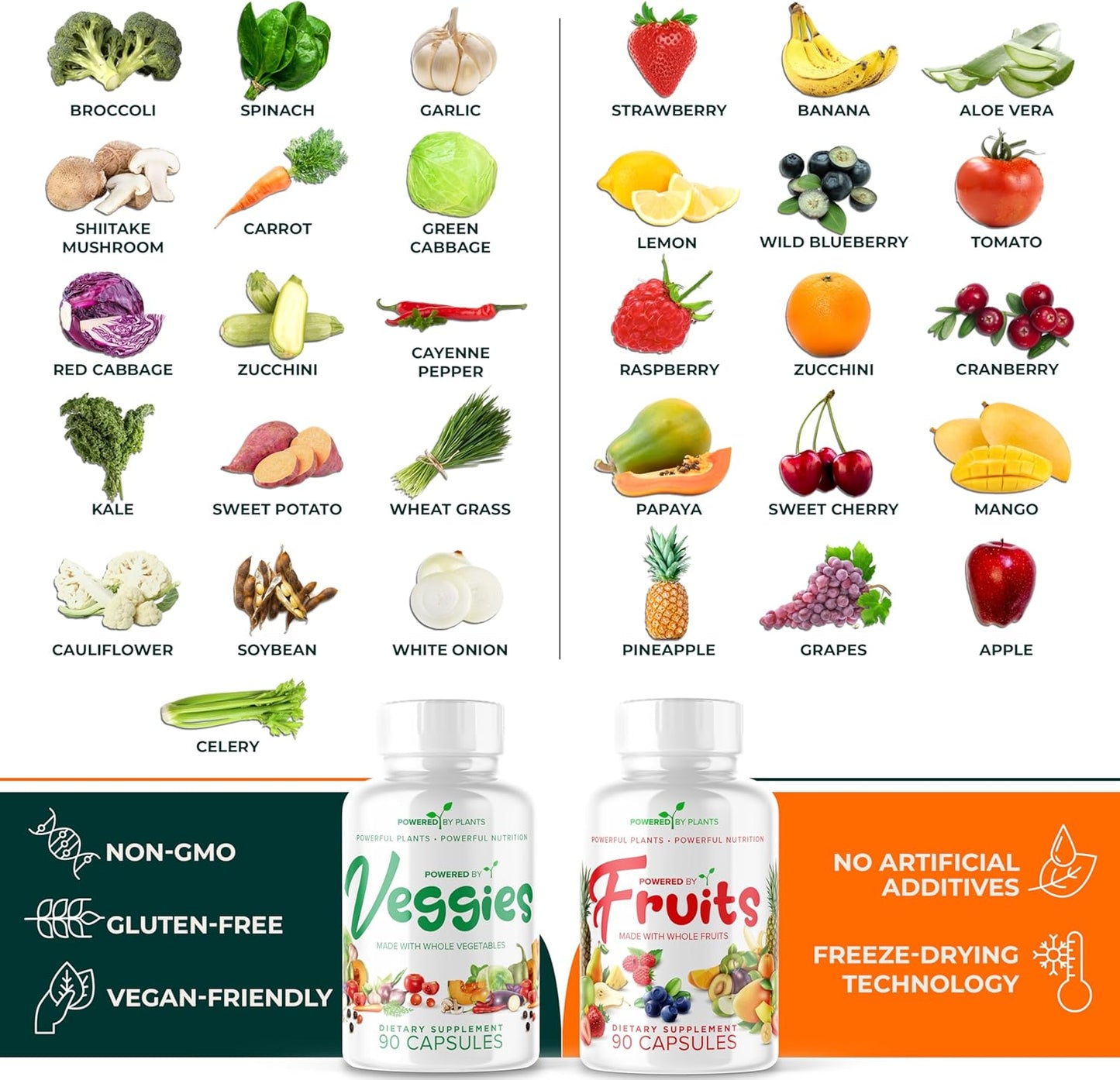 360 Capsules Daily Fruits and Veggies Supplement - Non GMO & Gluten Free Superfood with Natural Vitamins - 60 Days Supply - Plant-Powered Formula - BoostGo Australia