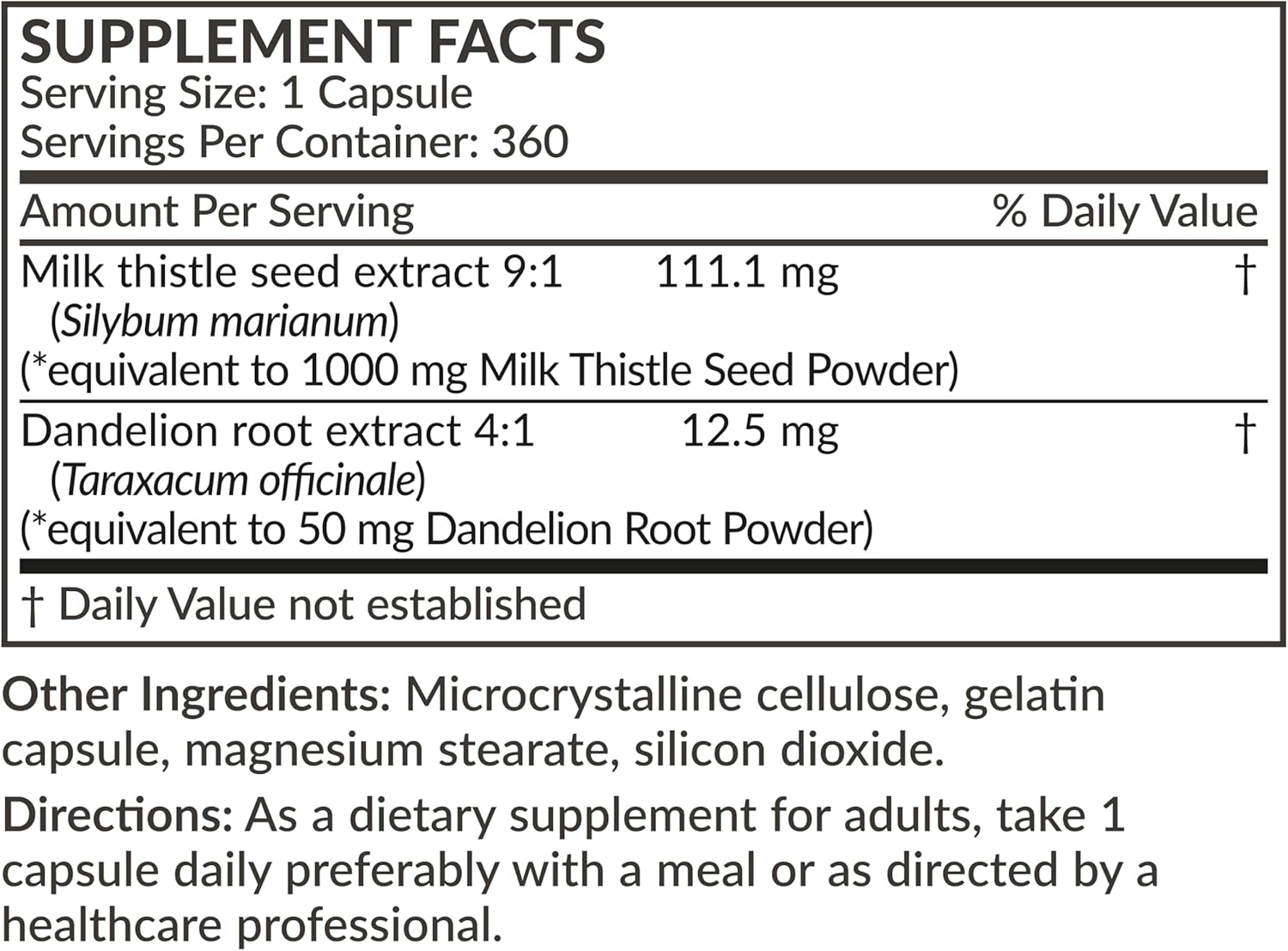 360 Capsules Liver Health Support with Milk Thistle, Silymarin, Marianum, Dandelion Root - Antioxidant & Detox Formula by Futurebiotics