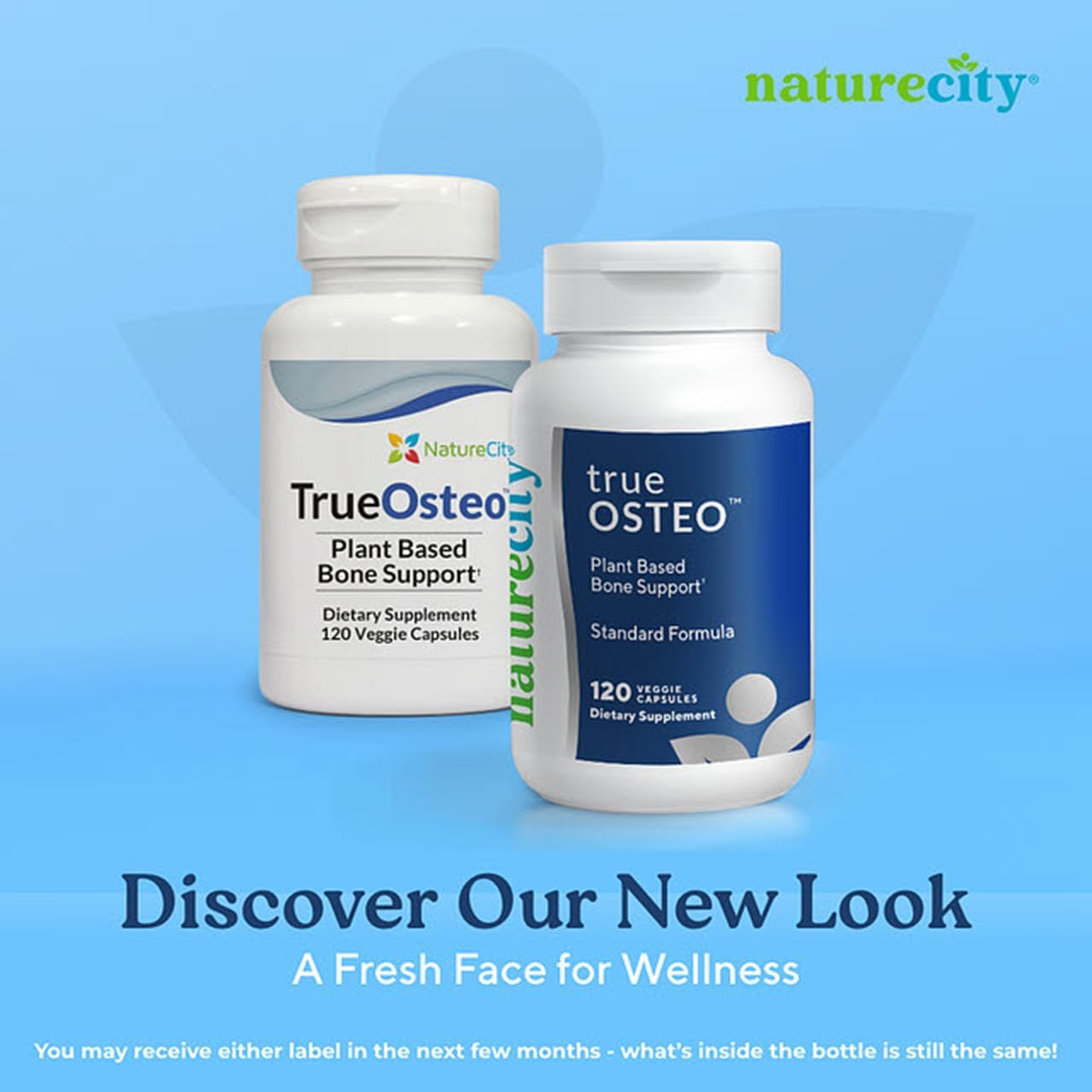 360 Capsules of NatureCity True-Osteo Plant-Based Bone Strength Supplement with AlgaeCal Calcium, Magnesium, Vitamin D3, K2, and Silicon - Stomach-Friendly Formula