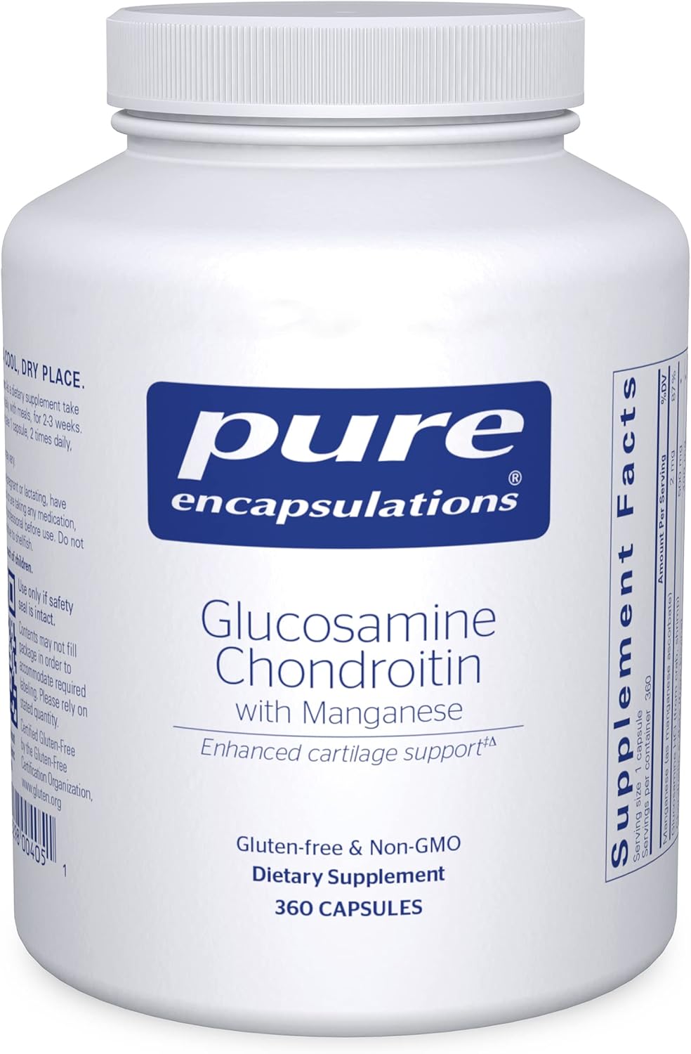360 Capsules Pure Encapsulations Glucosamine Chondroitin with Manganese for Joint Health and Mobility