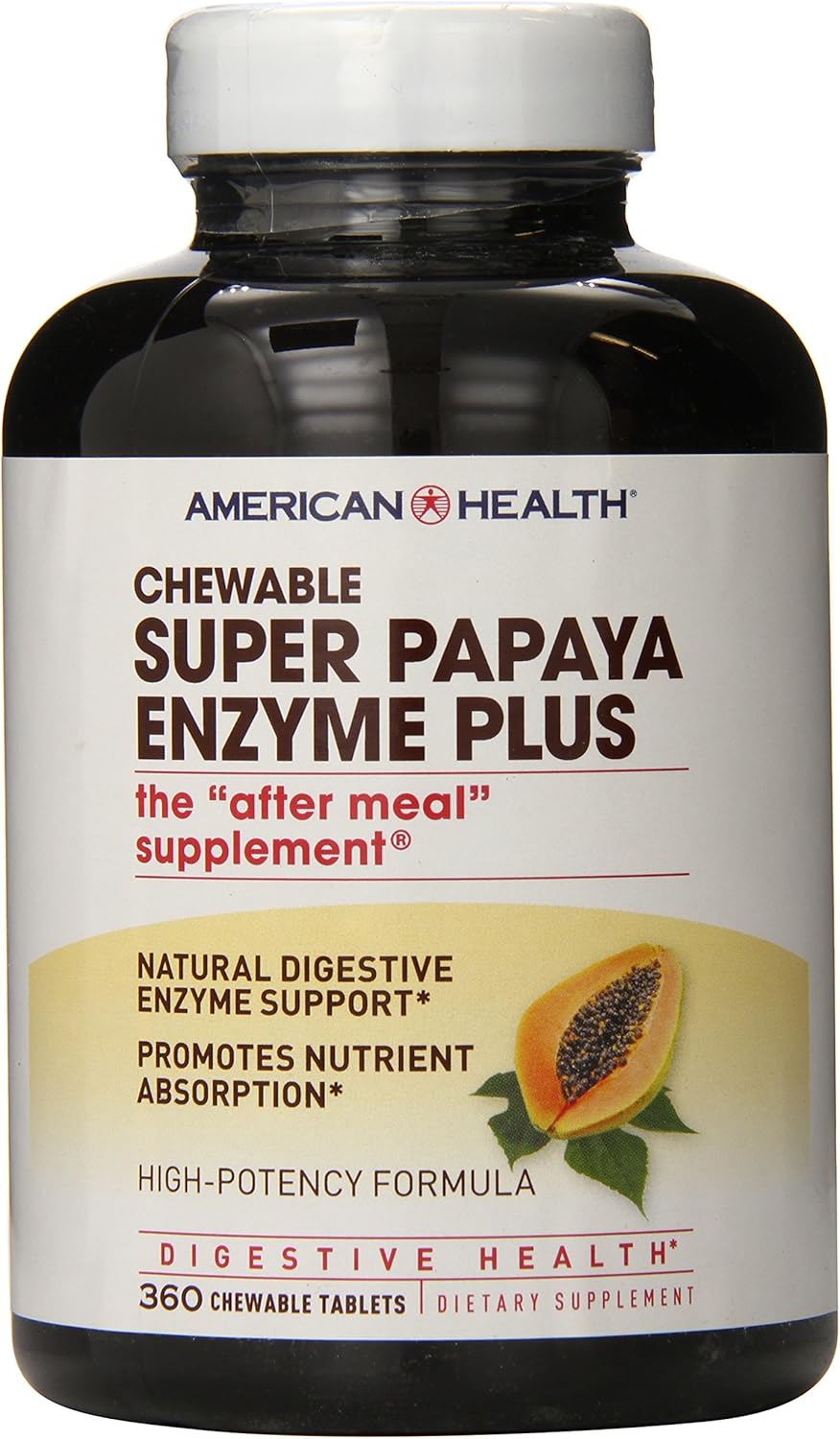 360 Count American Health Multi-Enzyme Plus with Super Papaya - Digestive Health Support