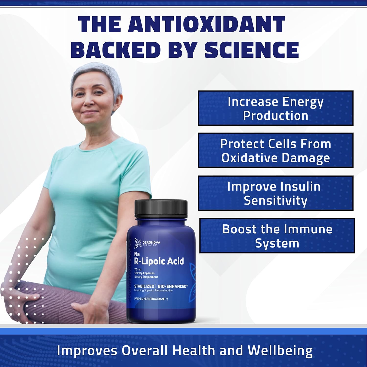 360 Count Geronova Research Bio-Enhanced R-Lipoic Acid Capsules - 115mg - 1 Year Supply - Stabilized R Alpha Lipoic Acid - Enhanced Absorption - R Lipoic Acid Supplement