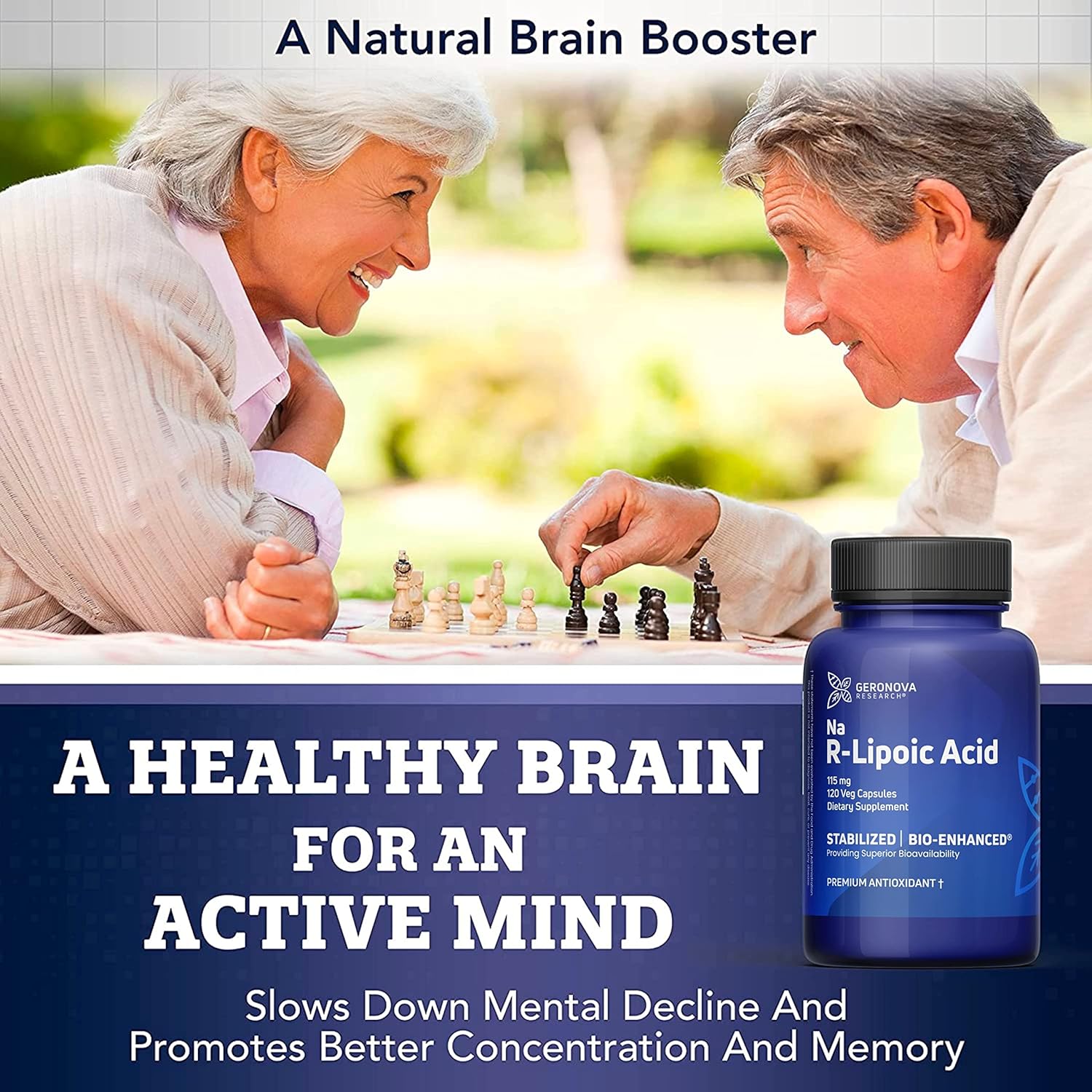 360 Count Geronova Research Bio-Enhanced R-Lipoic Acid Capsules - 115mg - 1 Year Supply - Stabilized R Alpha Lipoic Acid - Enhanced Absorption - R Lipoic Acid Supplement