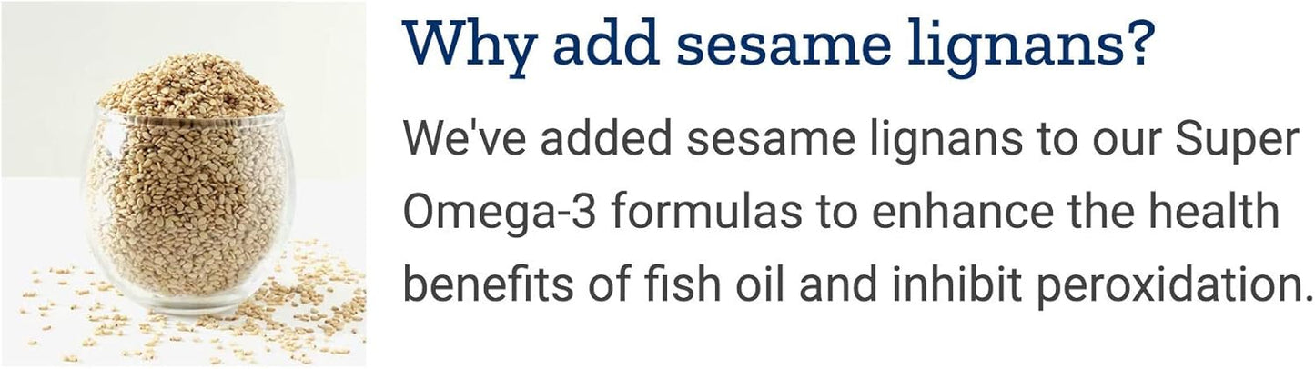 360 Easy-to-Swallow Super Omega-3 Softgels with EPA/DHA Fish Oil, Sesame Lignans, Olive Extract for Life Extension