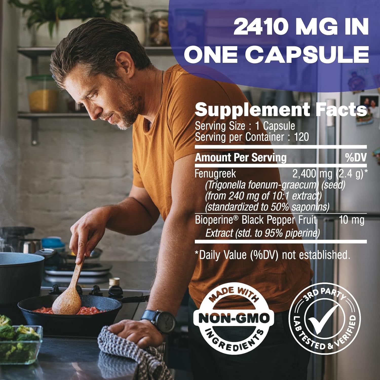 360 Servings of COMFY HEALTH Fenugreek Capsules with BioPerine® for Superior Absorption, Non-GMO, Gluten Free Fenugreek Seeds Extract Supplements