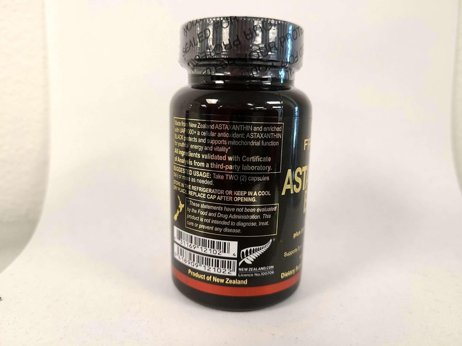360 Softgels of FREZZOR Astaxanthin Black with UAF1000+, 12mg Astaxanthin, Heart, Eye, Brain Health, Anti-Aging & Cellular Protection