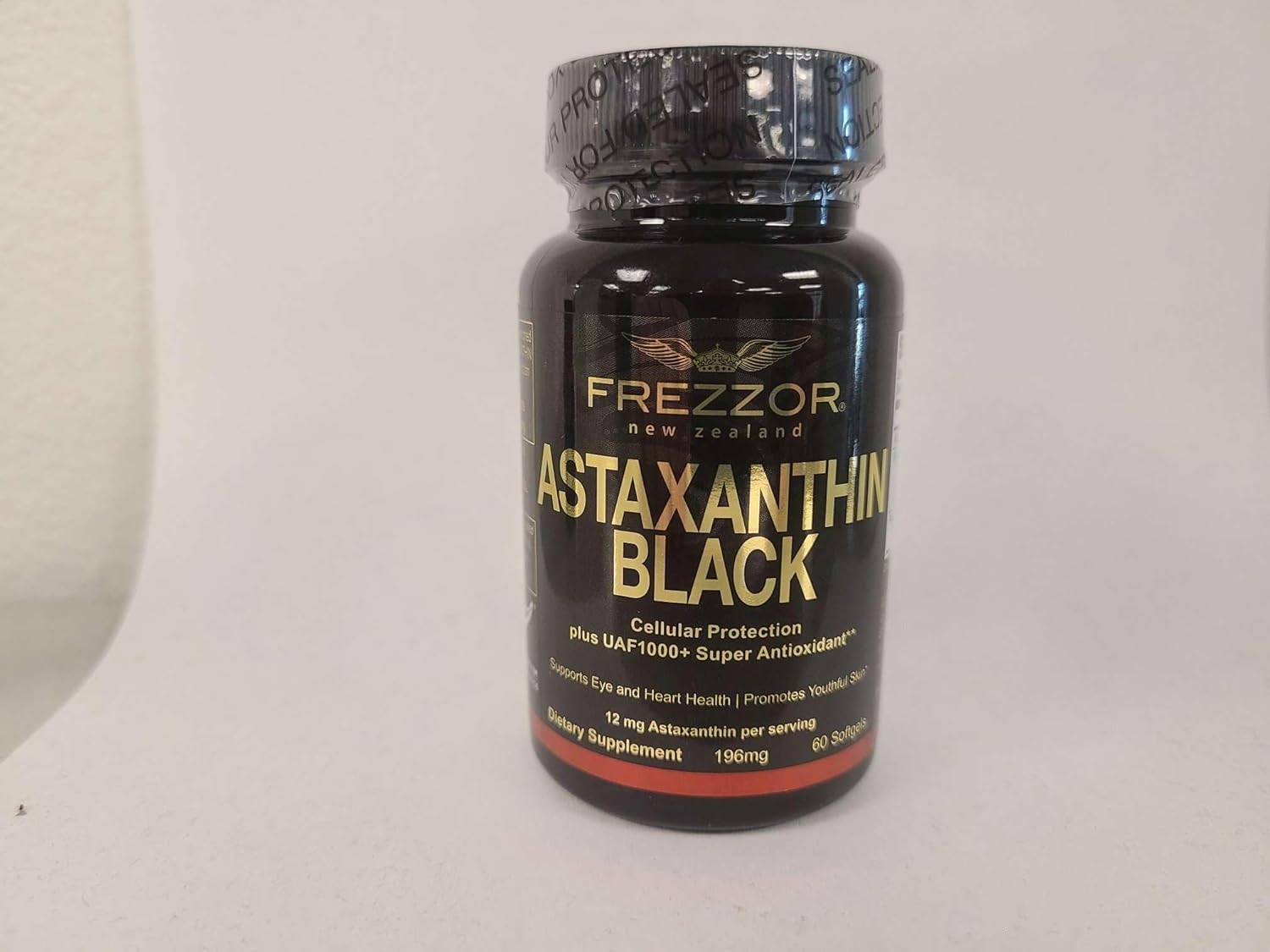360 Softgels of FREZZOR Astaxanthin Black with UAF1000+, 12mg Astaxanthin, Heart, Eye, Brain Health, Anti-Aging & Cellular Protection
