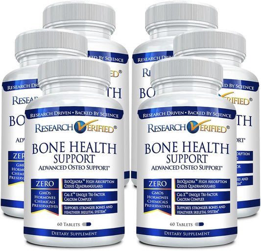 360 Tablets Bone Health Support - Triple Calcium Complex with Vitamin D3, K2, Soy Isoflavones - Research Verified Formula for Rebuilding Bone Mass - 6 Month Supply