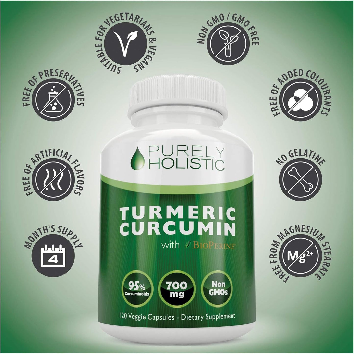 365 + 120 Capsules Vegan Bundle: Purely Holistic Vitamin C 1000mg with Organic Turmeric Curcumin 700mg & Bioperine, Rosehip, Acerola Cherry - Made in USA