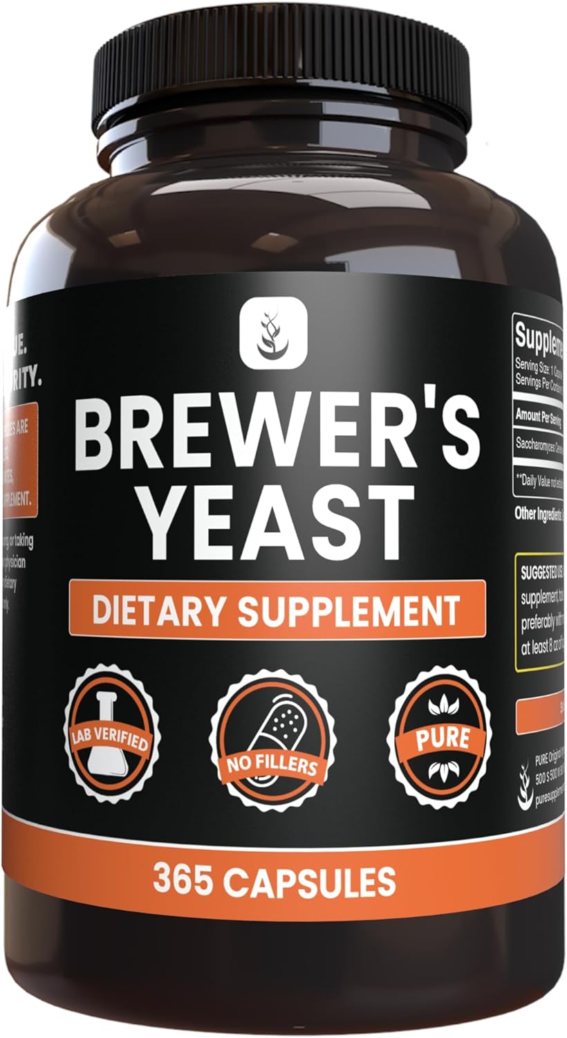 365 Brewer's Yeast Capsules - Pure Original Ingredients, No Magnesium or Rice Fillers, Lab Verified