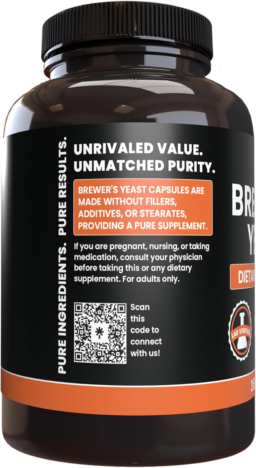 365 Brewer's Yeast Capsules - Pure Original Ingredients, No Magnesium or Rice Fillers, Lab Verified