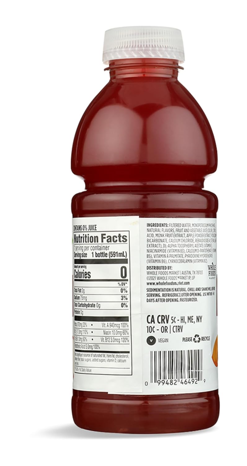 365 by Whole Foods Market Water Nutrient Fruit Punch with Potassium, Zero Calories, 20 fl oz