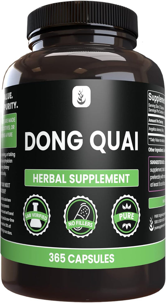365 Capsules of Pure Dong Quai - No Magnesium or Rice Fillers - Lab Verified