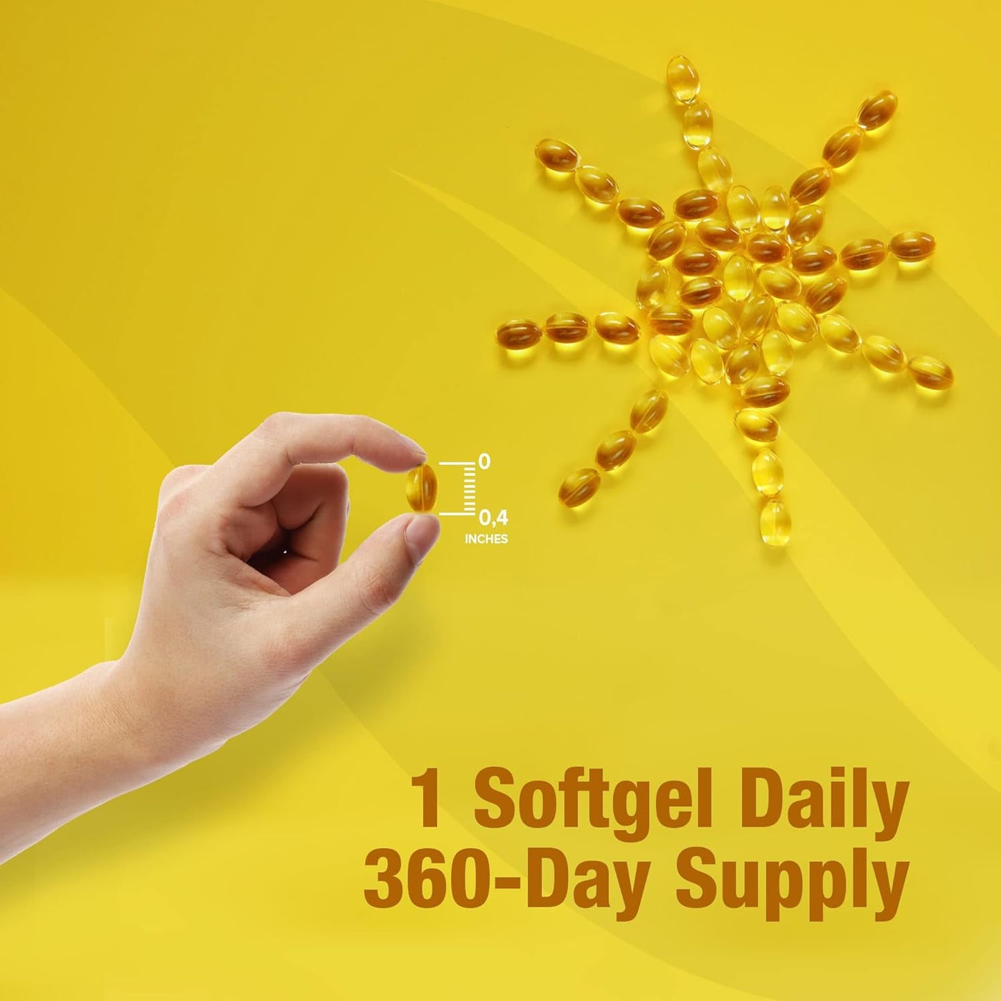 365-Day Supply of ORZAX Vitamin D3 5000 IU Softgels for Muscle & Immune Health