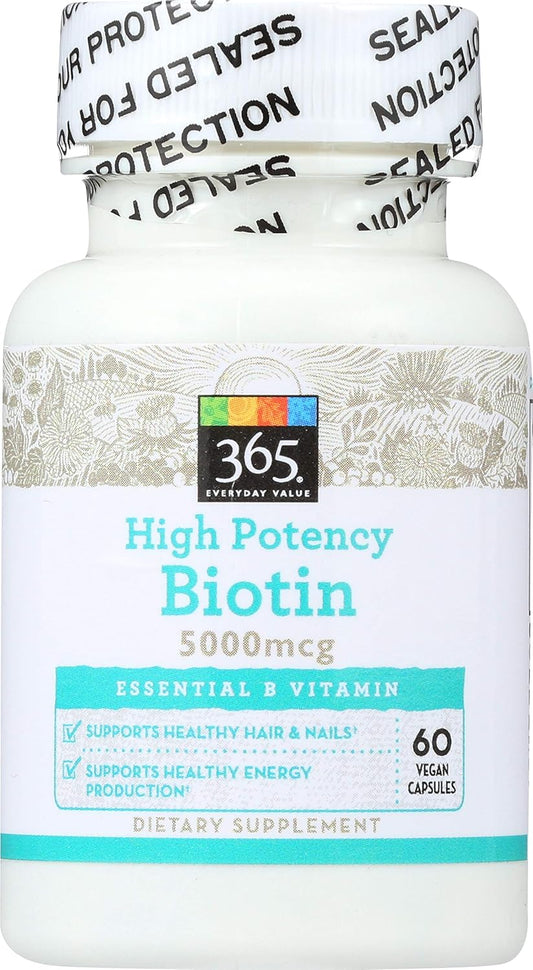 365 Everyday Value High Potency Biotin 5000mcg Capsules - 60 Count from Whole Foods Market