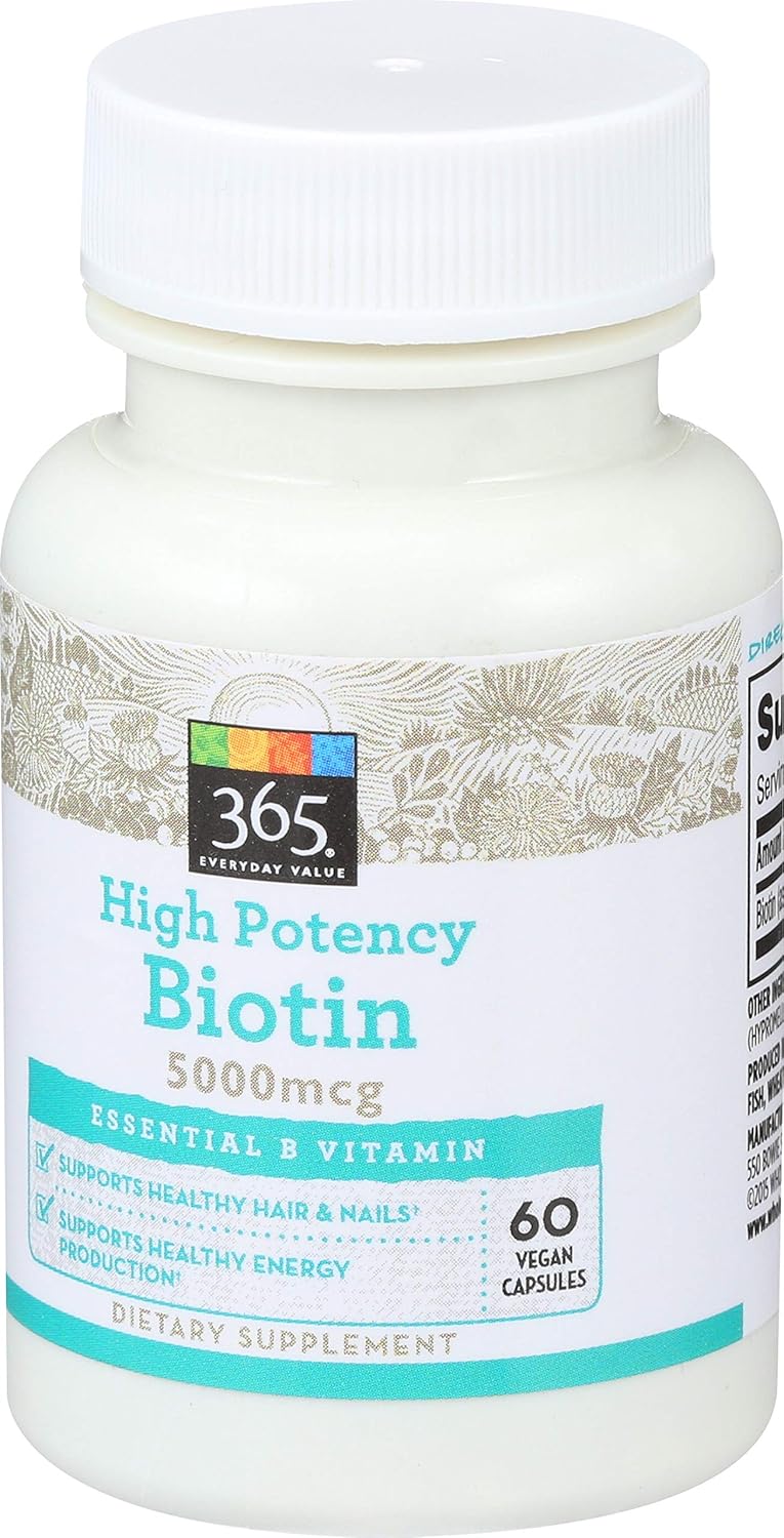 365 Everyday Value High Potency Biotin 5000mcg Capsules - 60 Count from Whole Foods Market
