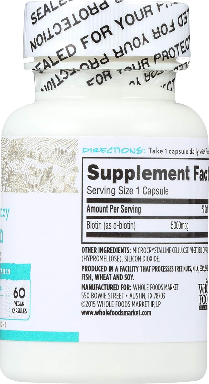 365 Everyday Value High Potency Biotin 5000mcg Capsules - 60 Count from Whole Foods Market