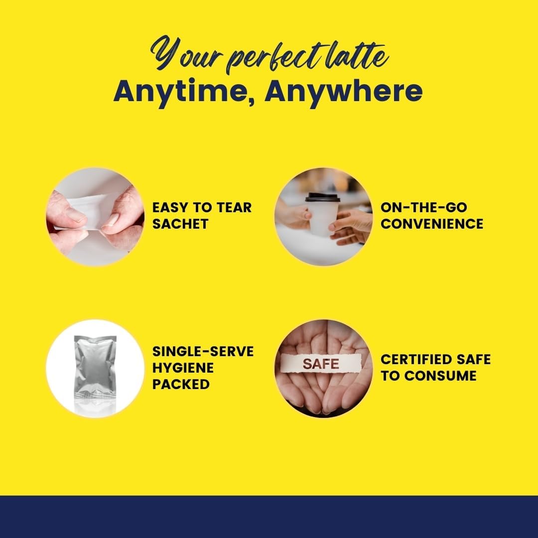 365veda Immunity-Boosting Latte with Moringa, Giloy & Turmeric, 100% Natural Ingredients, Supports Digestion, Gluten-Free On-The-Go Sachets (30 Count)