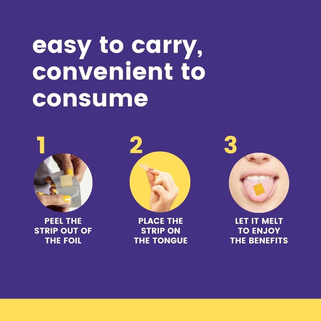 365veda Turmeric Curcumin Oral Strips with Piperine, Vitamin C & K2 - Non GMO, Sugar Free, Liver Support - 30 Strips