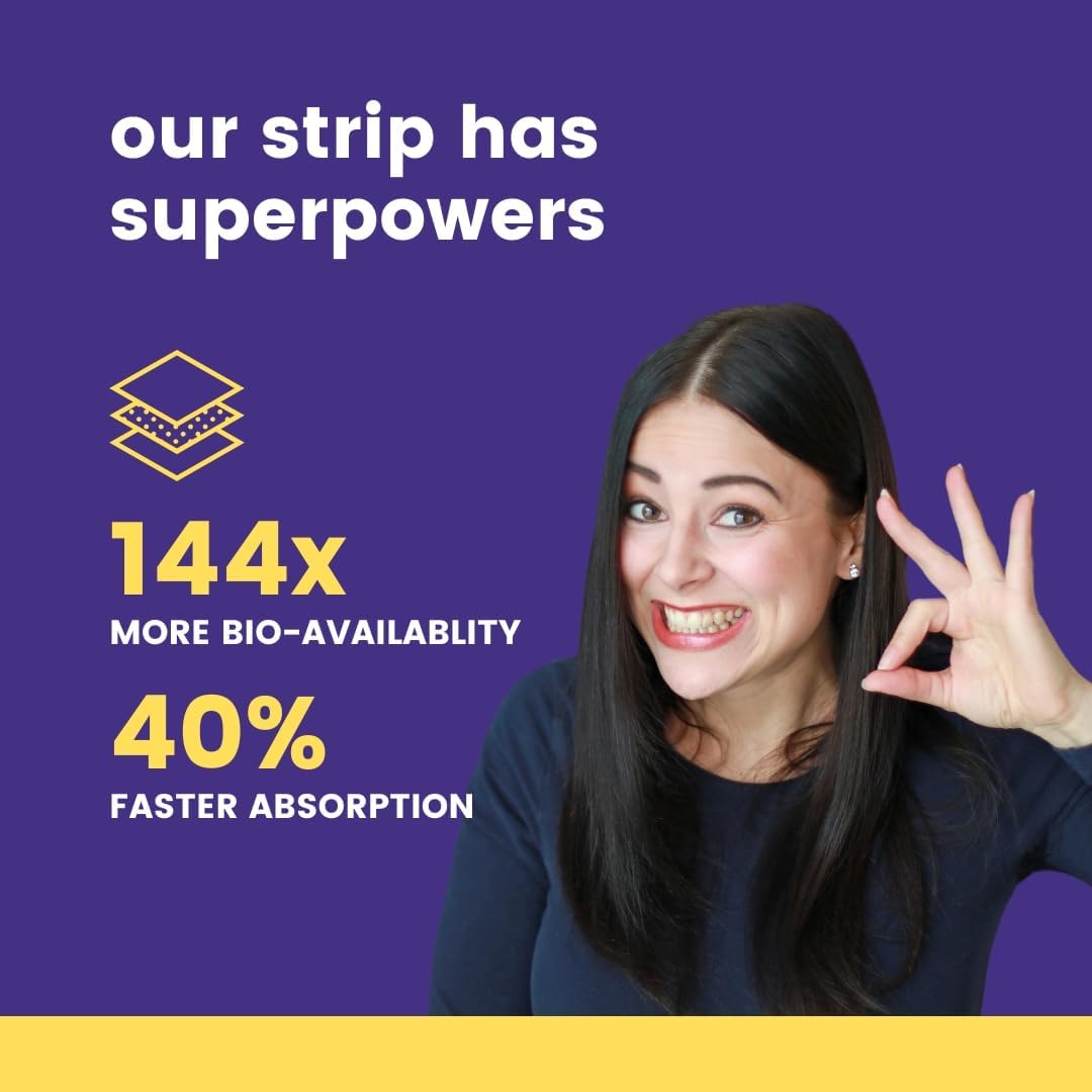 365veda Turmeric Curcumin Oral Strips with Piperine, Vitamin C & K2 - Non GMO, Sugar Free, Liver Support - 30 Strips