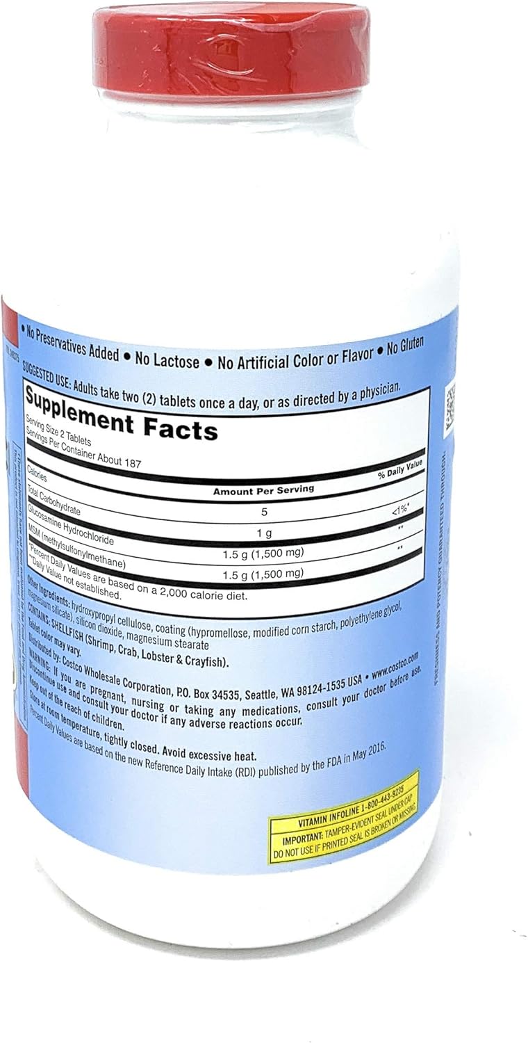 375 Tablets of Kirkland Signature Glucosamine with MSM Formula