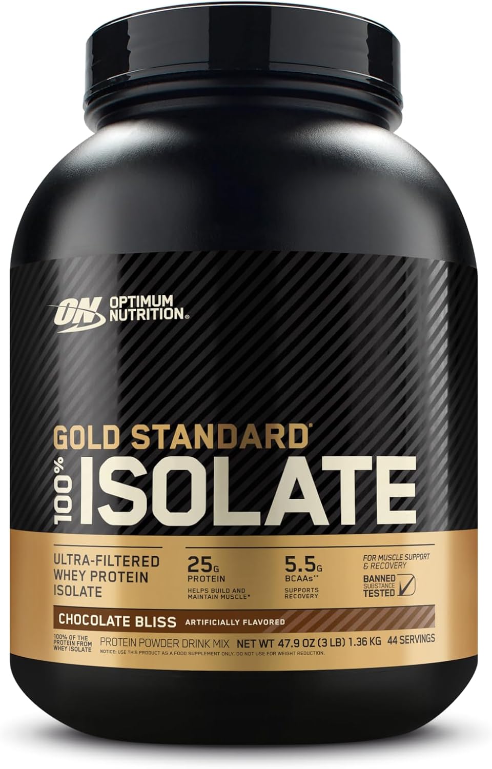3lb Optimum Nutrition Gold Standard 100% Isolate, Chocolate Bliss - 44 Servings