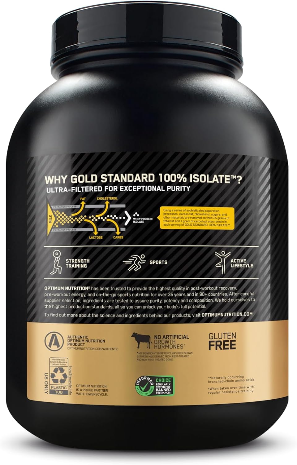 3lb Optimum Nutrition Gold Standard 100% Isolate, Chocolate Bliss - 44 Servings