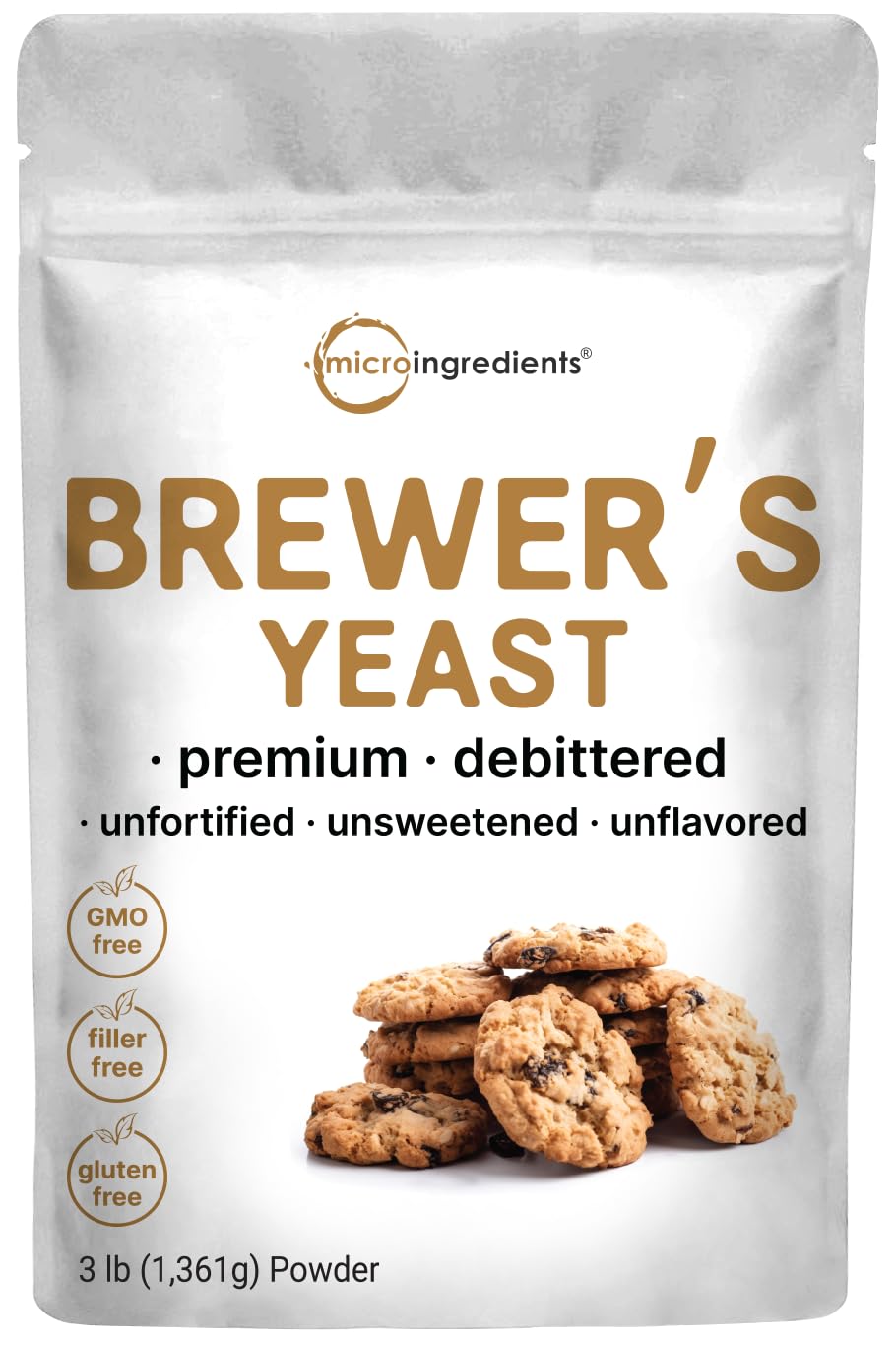 3lbs Micro Ingredients Brewers Yeast Powder for Breastfeeding Support - Non-GMO, Rich in Vitamin B Complex & Protein - 90 Servings, Ideal for Lactation Cookies & Tea - BoostGo Australia