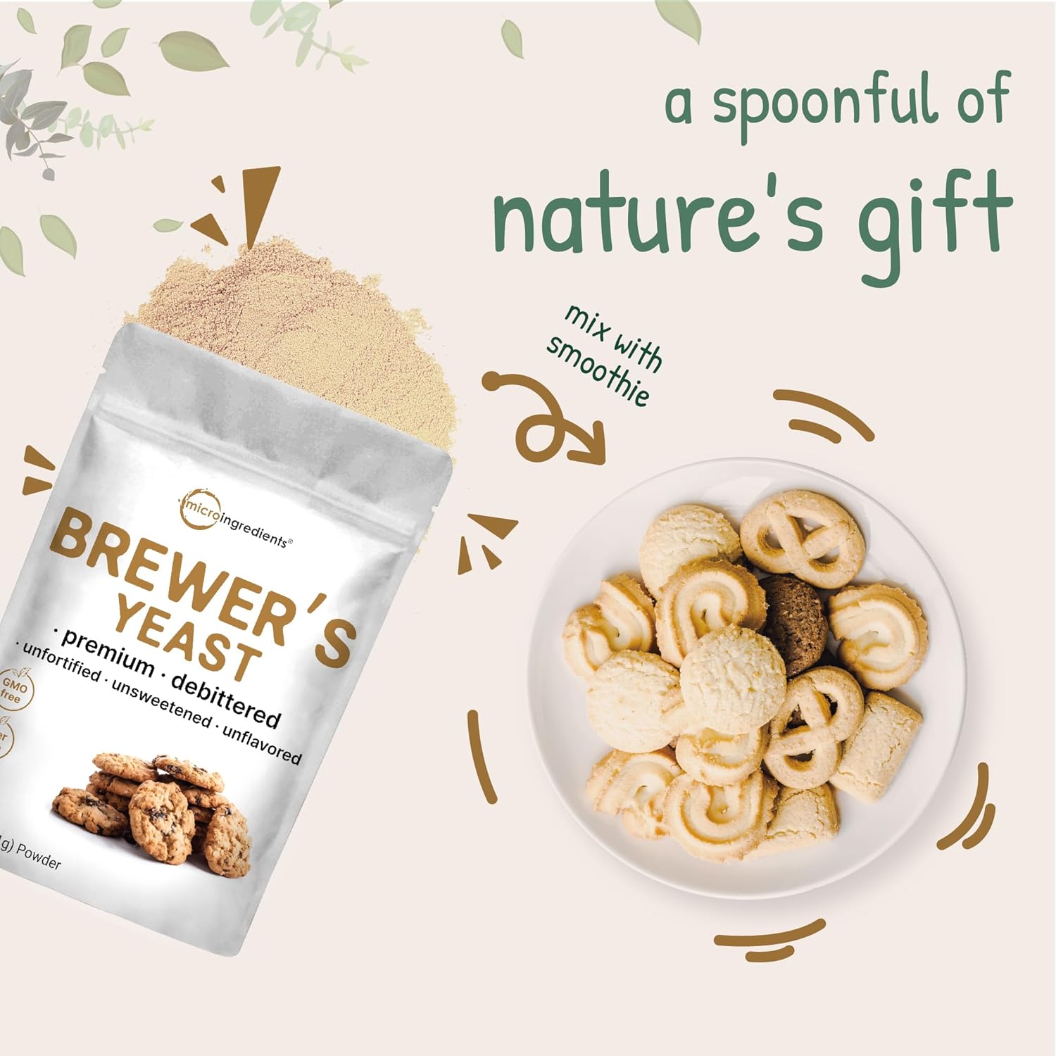 3lbs Micro Ingredients Brewers Yeast Powder for Breastfeeding Support - Non-GMO, Rich in Vitamin B Complex & Protein - 90 Servings, Ideal for Lactation Cookies & Tea - BoostGo Australia