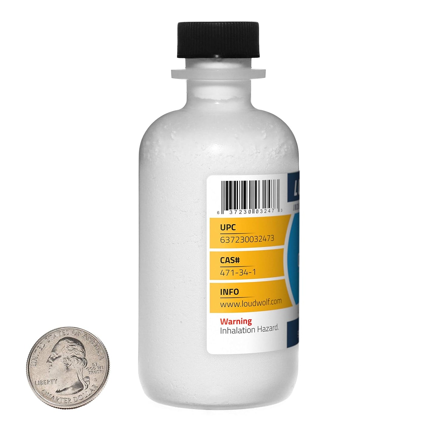 4 Bottles of Loudwolf Calcium Carbonate Fine Powder - 1 Pound Each - 97.55% Pure Food Grade