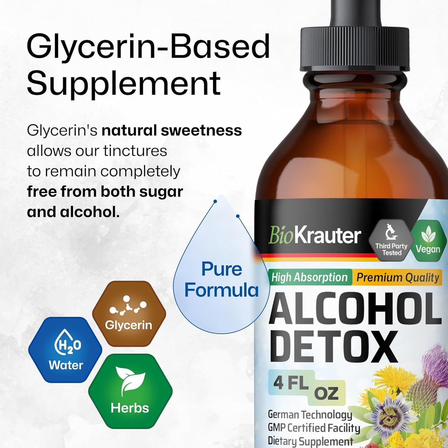 4 Fl. Oz. Alcohol Detox and Green Tea Extract Tinctures - BIO KRAUTER