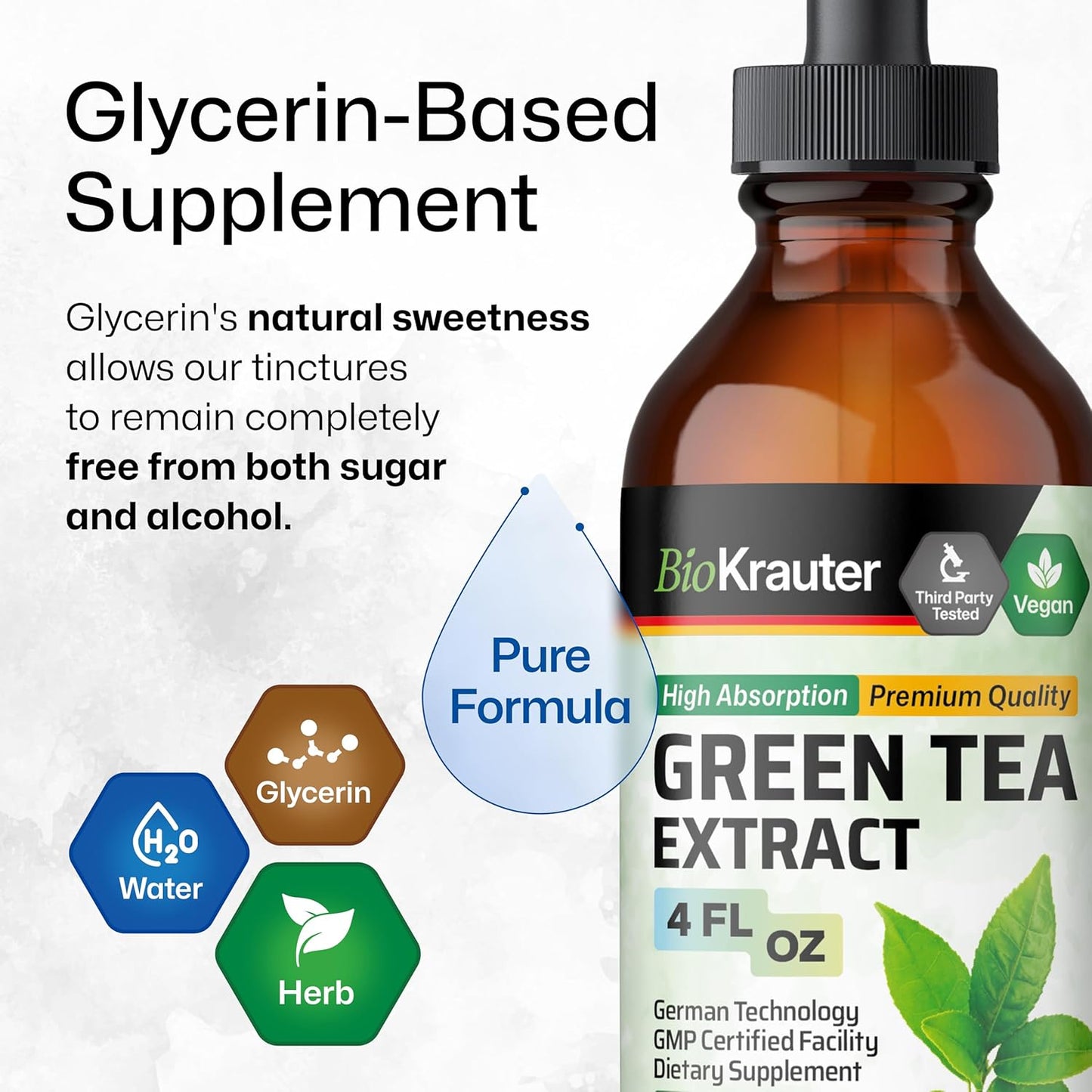 4 Fl. Oz. Alcohol Detox and Green Tea Extract Tinctures - BIO KRAUTER